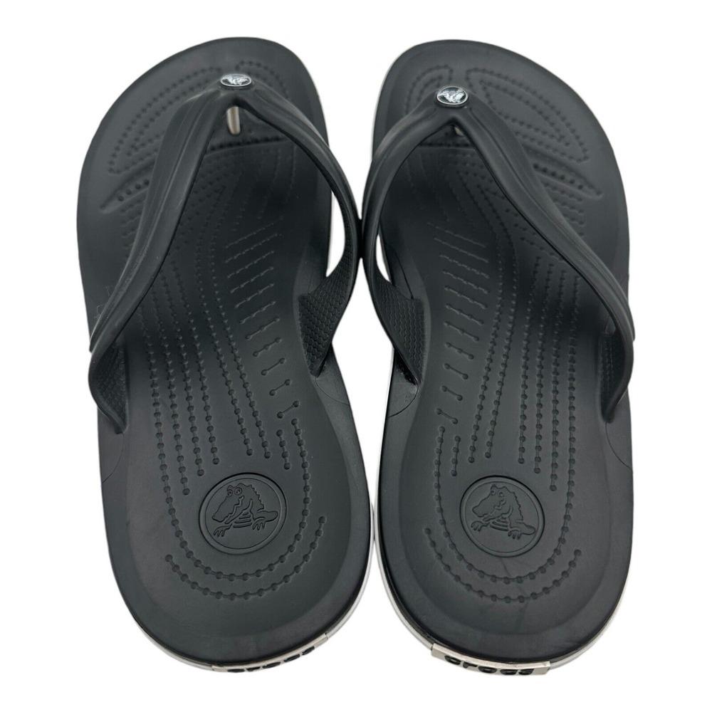 Crocs Unisex Crocband Flip‎ Flops Thong Sandals 11033 Black Men's 9 Women's 11 - Picture 9 of 11